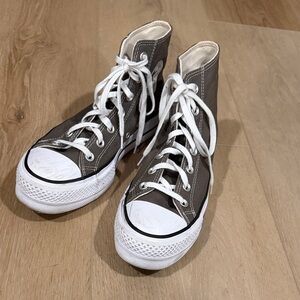 Converse Brown High-Top Sneakers with White Accents